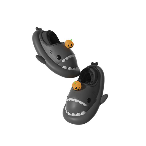Sharkicks Basic - Hiver, Chaussons Requins Citrouille, Talon Couvert